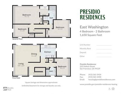 a floor plan of a house with bedrooms and baths